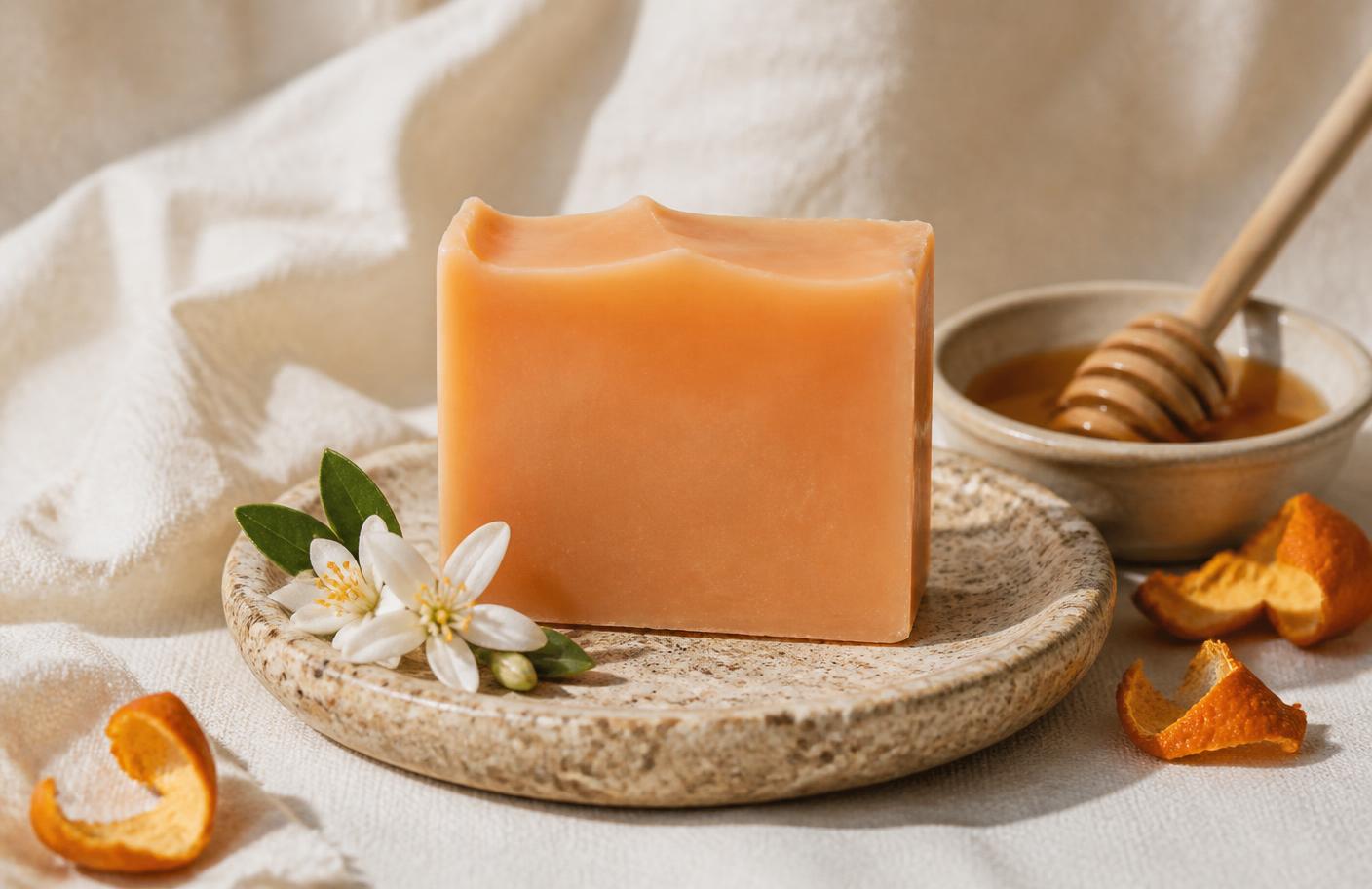 Handgemachte Alpaka Seife Orangenblüte